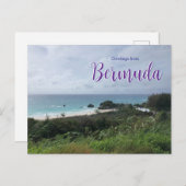 Gruß von Bermuda Landschaftlich Postcard Beach Postkarte (Vorne/Hinten)