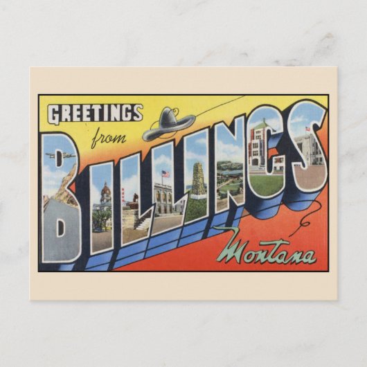 Gruß von Billings Montana Postkarte (Vorderseite)