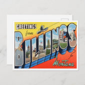Gruß von Billings, Montana Vintage Travel Postkarte (Vorne/Hinten)