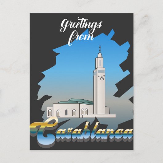 Gruß von Casablanca Sign Postkarte (Vorderseite)