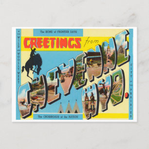 Gruß von Cheyenne, Wyoming Vintage Travel Postkarte