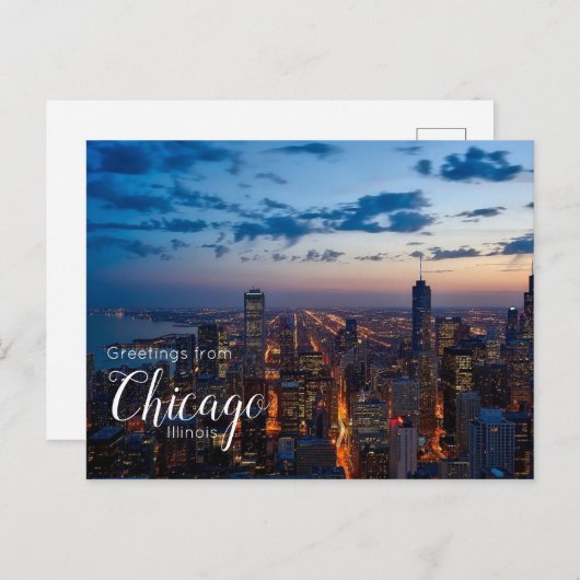 Gruß von Chicago Illinois Postcard Card Postkarte (Vorne/Hinten)
