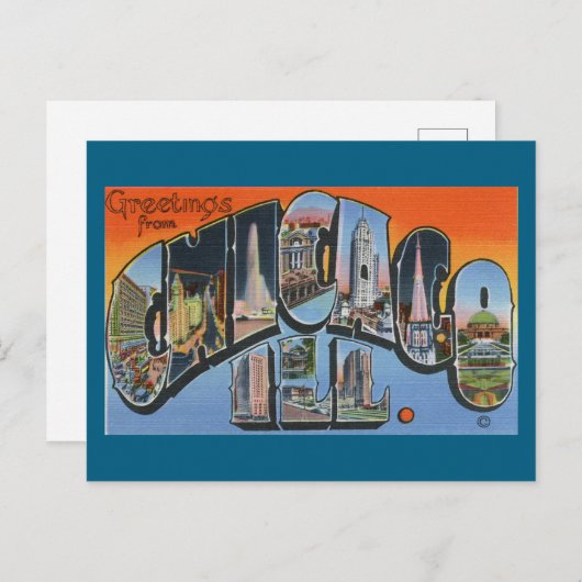 Gruß von Chicago Travel Postcard Postkarte (Vorne/Hinten)