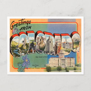 Gruß von Colorado Vintage Travel Postkarte