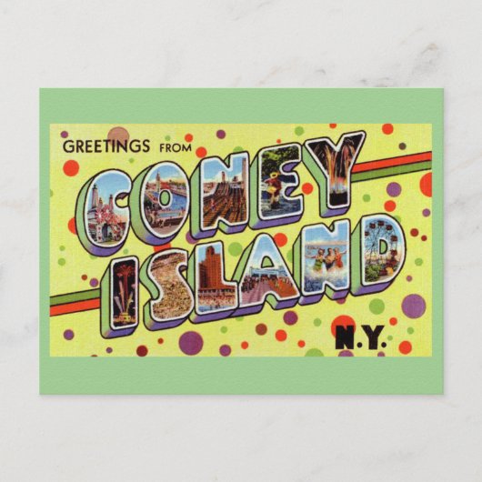 Gruß von CONEY ISLAND New York Postcard Postkarte (Vorderseite)
