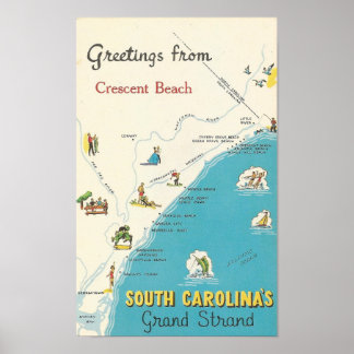 Gruß von Crescent Beach Grand Strand Poster