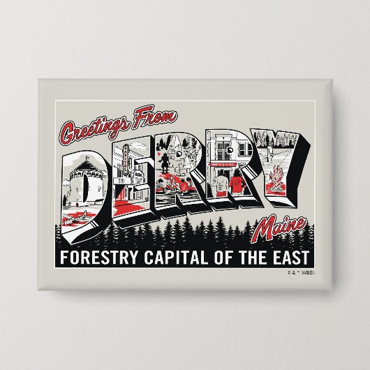 Gruß von Derry Maine Button (Vorderseite)