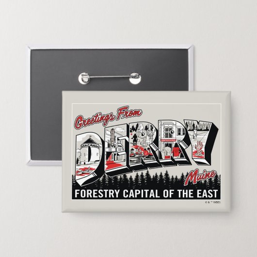 Gruß von Derry Maine Button (Vorderseite/Rückseite)