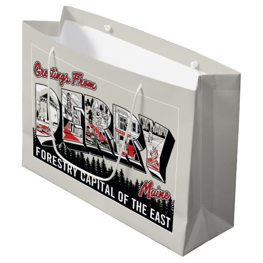 Gruß von Derry Maine Große Geschenktüte (Vorderseite Schrägansicht)