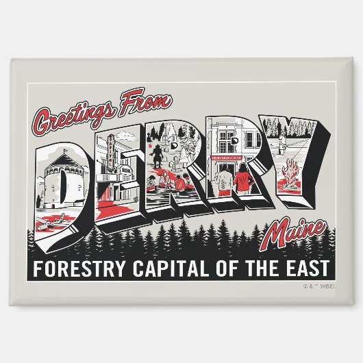 Gruß von Derry Maine Magnet (Vorderseite)