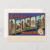 Gruß von Detroit Large Letter Postcard Postkarte (Vorne/Hinten)