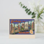 Gruß von Detroit Large Letter Postcard Postkarte (Stehend Vorderseite)