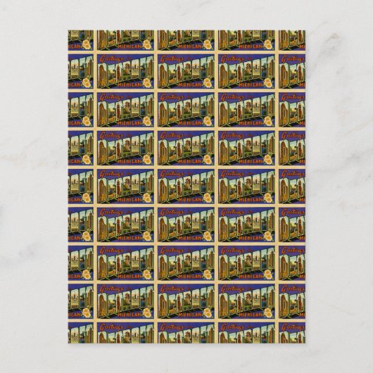 Gruß von Detroit Michigan Vintag Post Card Postkarte (Vorderseite)