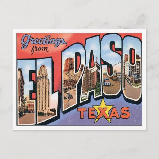 Gruß von EL Paso, Texas Postkarte (Vorderseite)