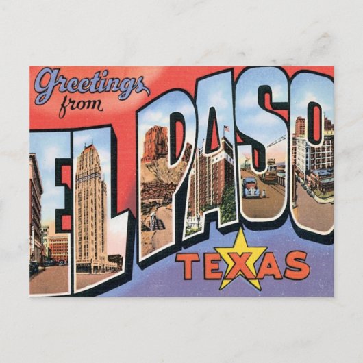 Gruß von EL Paso, Texas Postkarte (Vorderseite)