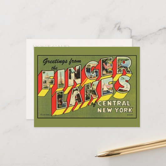 Gruß von Finger Lakes Large Letter Postcard Postkarte (Vorderseite/Rückseite Beispiel)