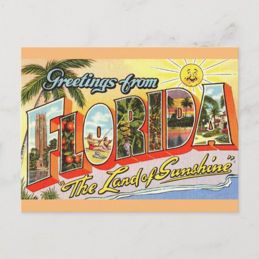 Gruß von Florida Travel Postcard Postkarte (Vorderseite)