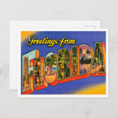 Gruß von Florida Vintage Travel Postcard Postkarte (Vorne/Hinten)