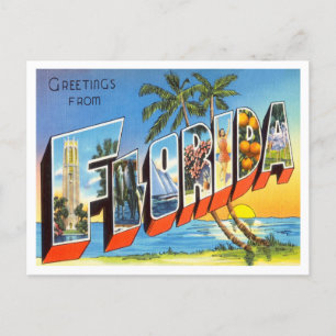 Gruß von Florida Vintage Travel Postkarte