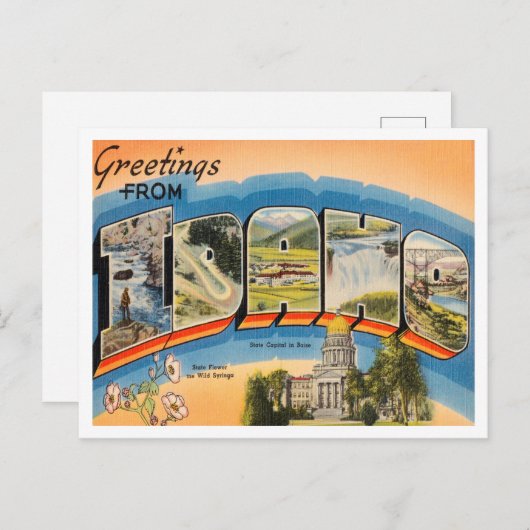 Gruß von Idaho Vintage Travel Postkarte (Vorne/Hinten)
