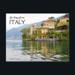 Gruß von Italy Lake Como Postcard Postkarte<br><div class="desc">Diese landschaftlichen Postkarten zeigen den schönen Comer See. Senden Sie Grüße aus Italien mit dieser magischen Postkarte.</div>