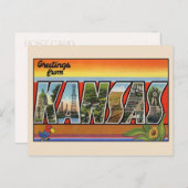 Gruß von Kansas Large Letter Postcard Postkarte (Vorne/Hinten)