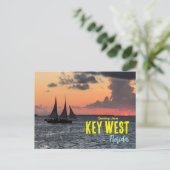 Gruß von Key West Florida Sunset Postcard Postkarte (Stehend Vorderseite)