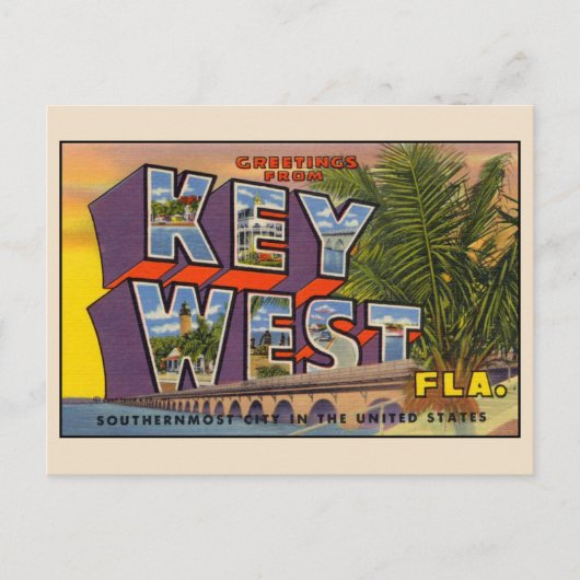 Gruß von Key West Large Letter Postcard Postkarte (Vorderseite)