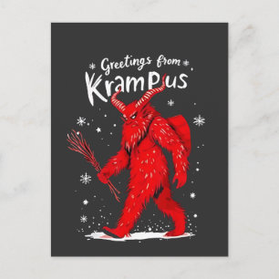Gruß von Krampus Xmas Weihnachten Ankündigungspostkarte