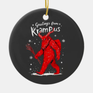 Gruß von Krampus Xmas Weihnachten Keramik Ornament