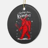 Gruß von Krampus Xmas Weihnachten Keramik Ornament (Links)