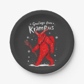 Gruß von Krampus Xmas Weihnachten Pappteller (Vorderseite)