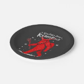 Gruß von Krampus Xmas Weihnachten Pappteller (Schrägansicht)