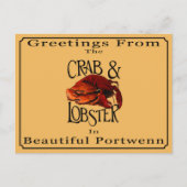 Gruß von Krebs und Hummer Postkarte (Vorderseite)