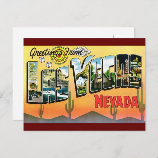 Gruß von Las Vegas Nevada Travel Postcard Postkarte (Vorne/Hinten)