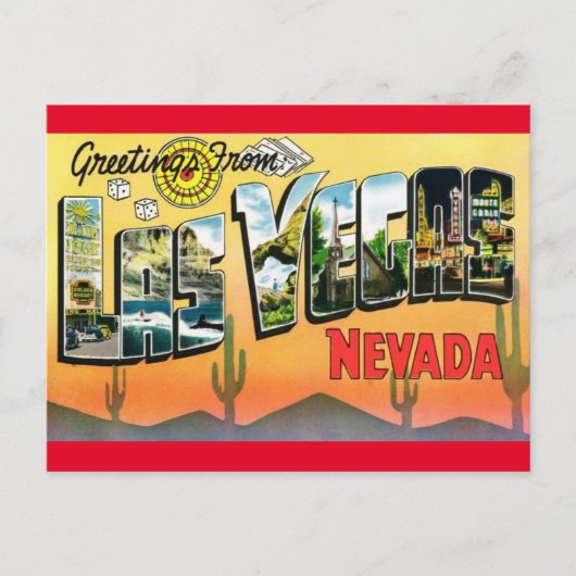 Gruß von Las Vegas Nevada Travel Postcard Postkarte (Vorderseite)