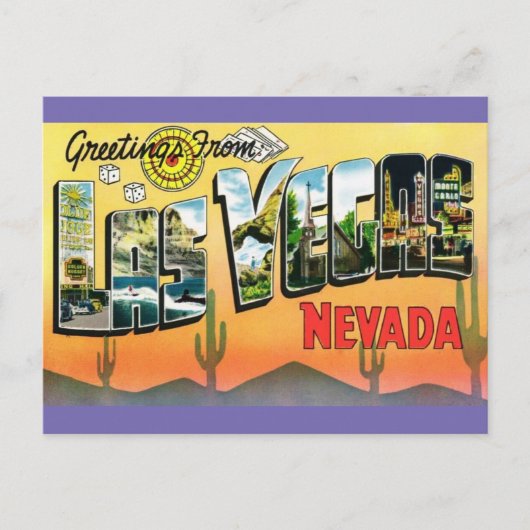Gruß von Las Vegas Nevada Travel Postcard Postkarte (Vorderseite)