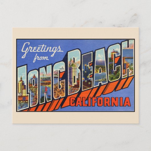 Gruß von Long Beach Large Letter Postcard Postkarte (Vorderseite)
