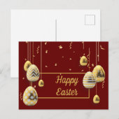 Gruß von Maroon und goldenen Ostereiern Postkarte (Vorne/Hinten)