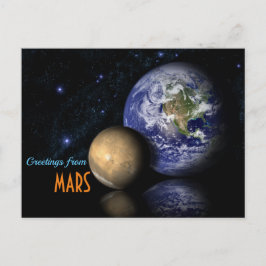 Gruß von Mars auf die Erde Postkarte