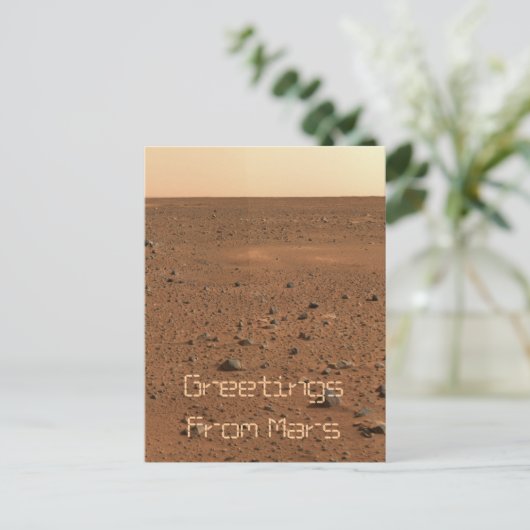 Gruß von Mars Postkarte (Stehend Vorderseite)
