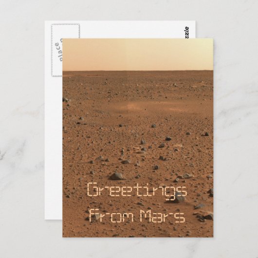 Gruß von Mars Postkarte (Vorne/Hinten)