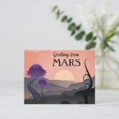 Gruß von Mars Travel Postcard Postkarte (Stehend Vorderseite)