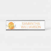 Gruß von meinem Schreibtisch aus Sonnenuntergang a Schreibtischnamensplakette (Vorderseite )