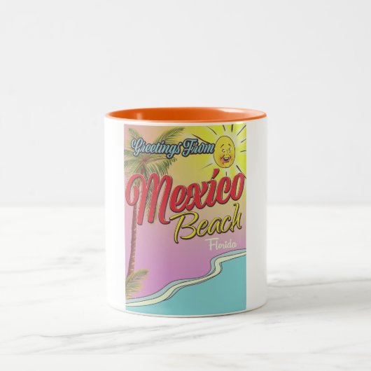 Gruß von Mexico Beach Florida Zweifarbige Tasse (Mittel)