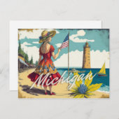 Gruß von Michigan Postkarte (Vorne/Hinten)