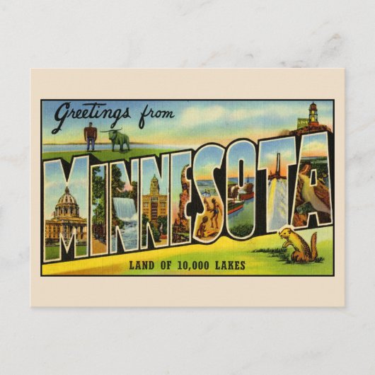 Gruß von Minnesota Große Briefkarte Postkarte (Vorderseite)