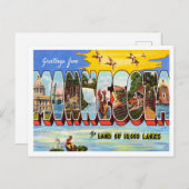 Gruß von Minnesota Vintage Travel Postkarte (Vorne/Hinten)