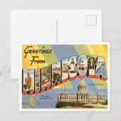 Gruß von Minnesota Vintage Travel Postkarte (Vorne/Hinten)