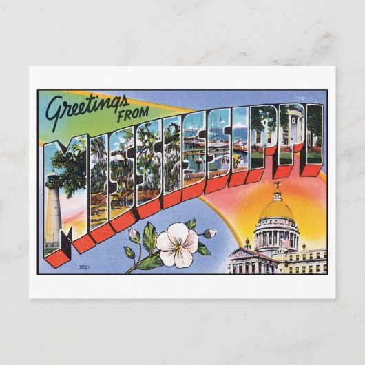 Gruß von Mississippi Vintage Postkarte (Vorderseite)